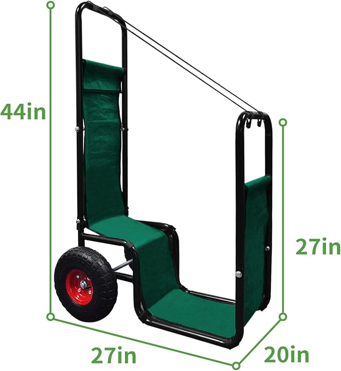 Firewood Cart with Pneumatic Wheel: 44 X 27 X 20 in Heavy Duty 220 lbs Load - Image 2