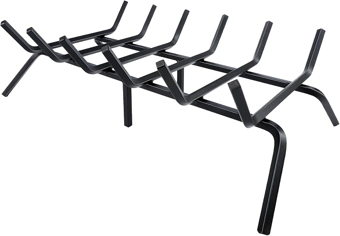 Fireplace Grate, Fireplace Log Holder, 27 inch Heavy Duty Solid Cast Iron by Luoieo
