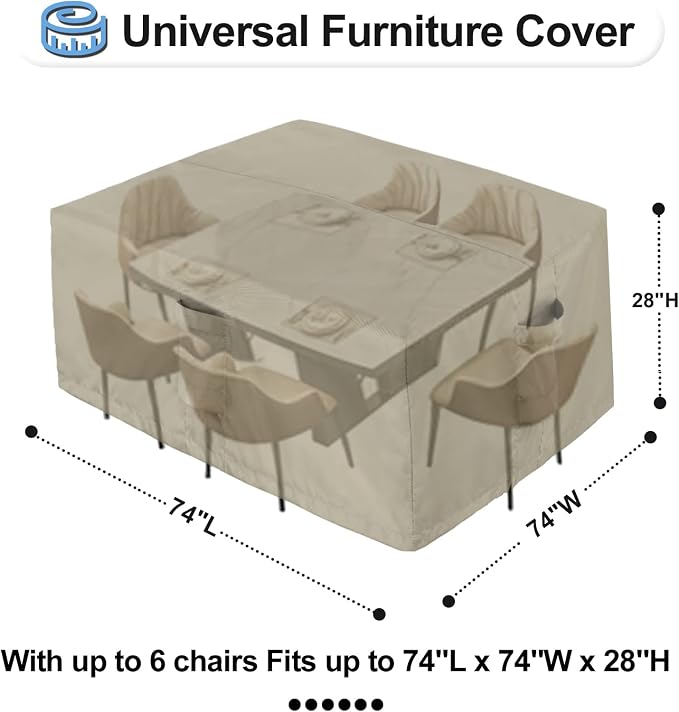 OutdoorLines Outdoor Waterproof Patio Table Furniture Set Covers - Image 2