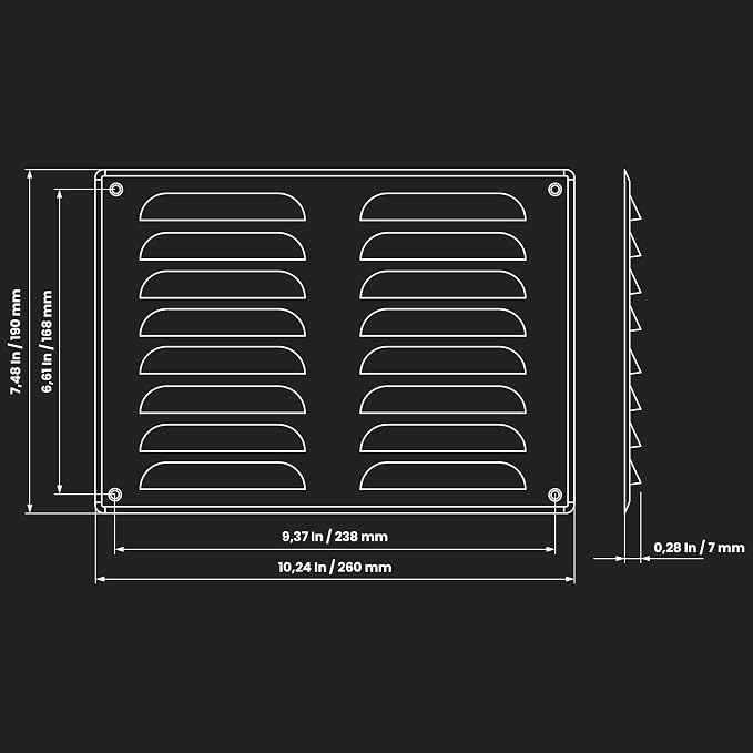 Repa Market 10" x 7.5" Inch White Air Vent Cover - Image 2