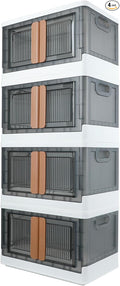 Storage Bins, Plastic Cabinet, 8.4 Gallon Capacity, 4 Pack, Stackable by AssHMKITOfficial