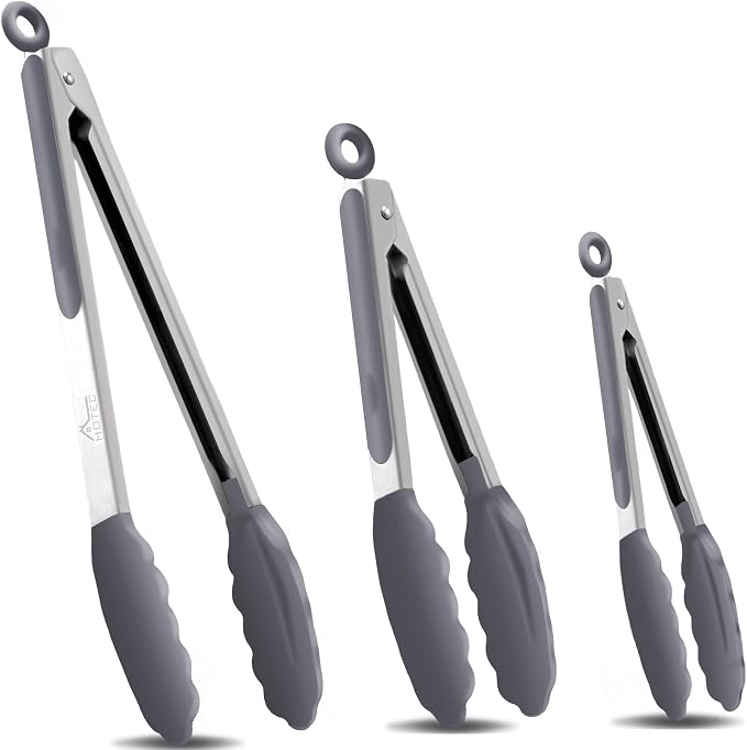 HOTEC Premium Stainless Steel Locking Kitchen Tongs by Hotec
