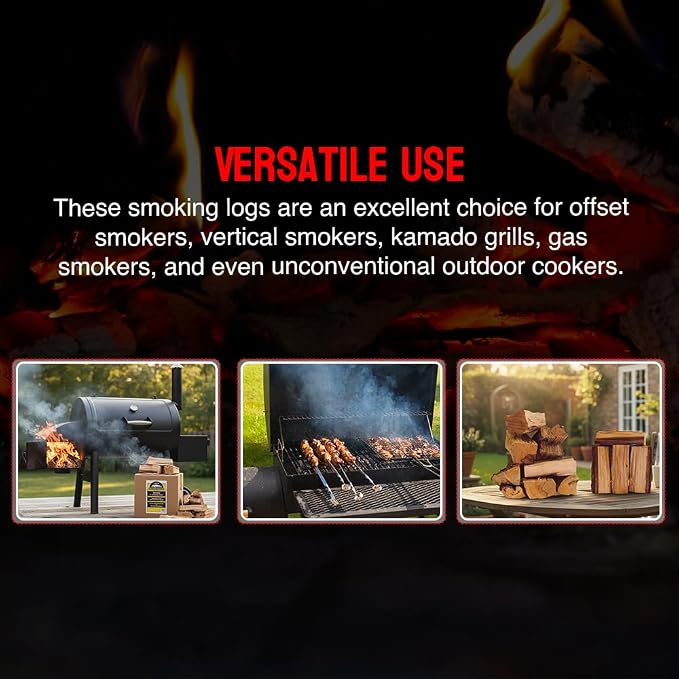 Smoking Wood Mini Splits, 6-Inch Firewood Logs, Naturally-Cured Maple Hardwood - Image 6