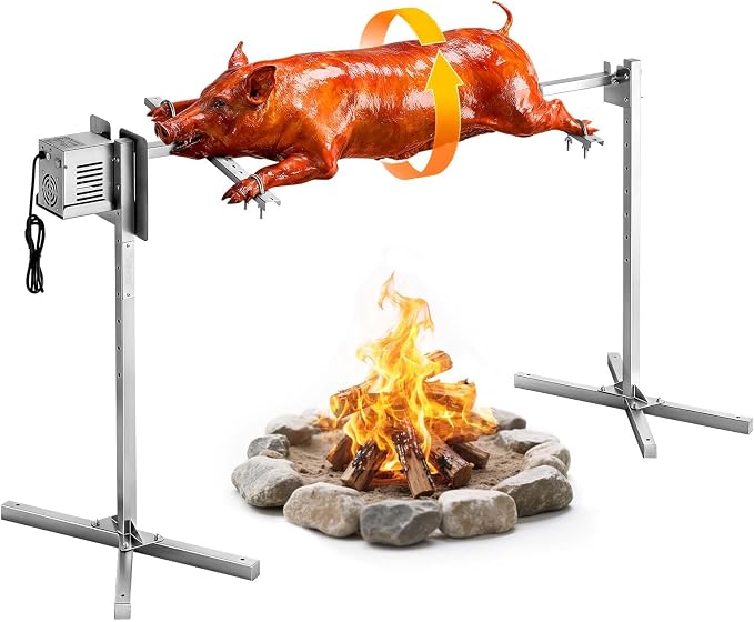 VEVOR Rotisserie Grill, 52in Electric Rotisserie Grill Kit 8 Level Height by VEVOR