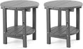 FUNBERRY Outdoor Adirondack Side Table Set of 2, 2-Tier Patio End Tables by FUNBERRY