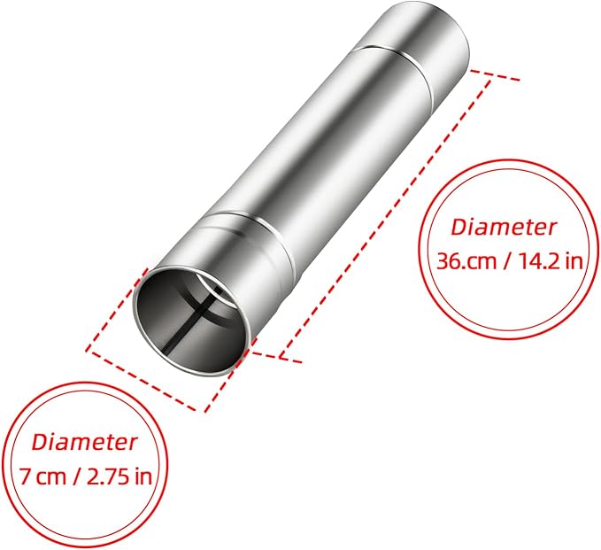 2-Pcs Heavy-Duty Stainless Steel Stove Pipes, 2.75-Inch Diameter, Reinforced - Image 4