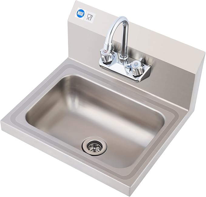 WILPREP Hand Sink Commercial Stainless Steel Sink by Wilprep