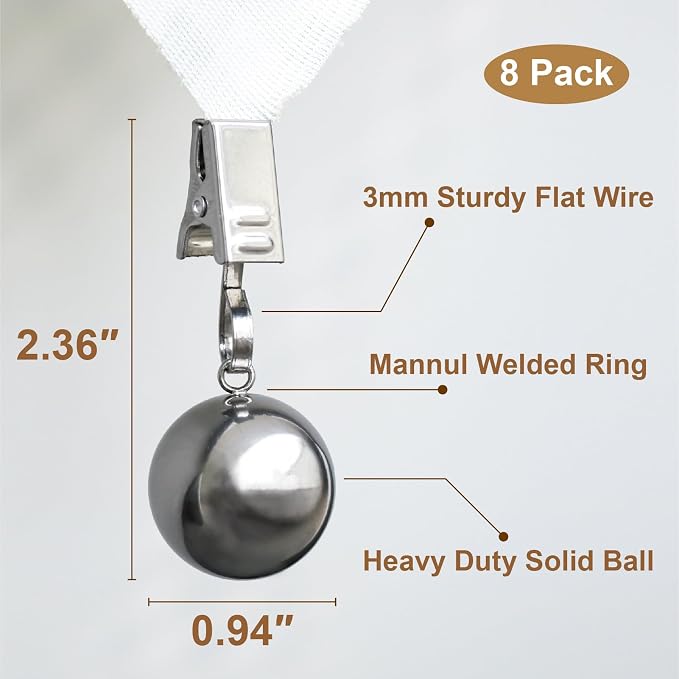 8 Pack Heavy Duty Tablecloth Weights, Rust Proof Stainless Steel Balls - Image 5