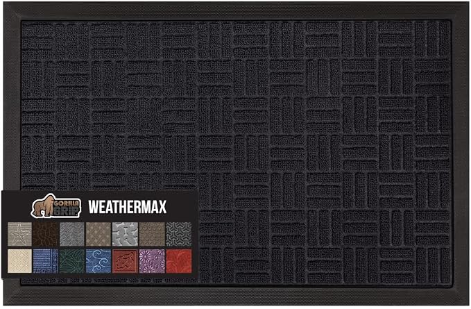 GORILLA GRIP 100% Waterproof All-Season WeatherMax Doormat, US Designed Natural by GorillaGrip