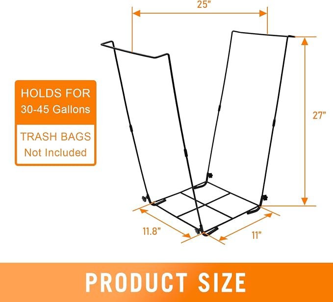 CAMPFIRE Trash Bag Holder Fits 30-45 Gallon Bags, Portable to Use Leaf Bag - Image 2