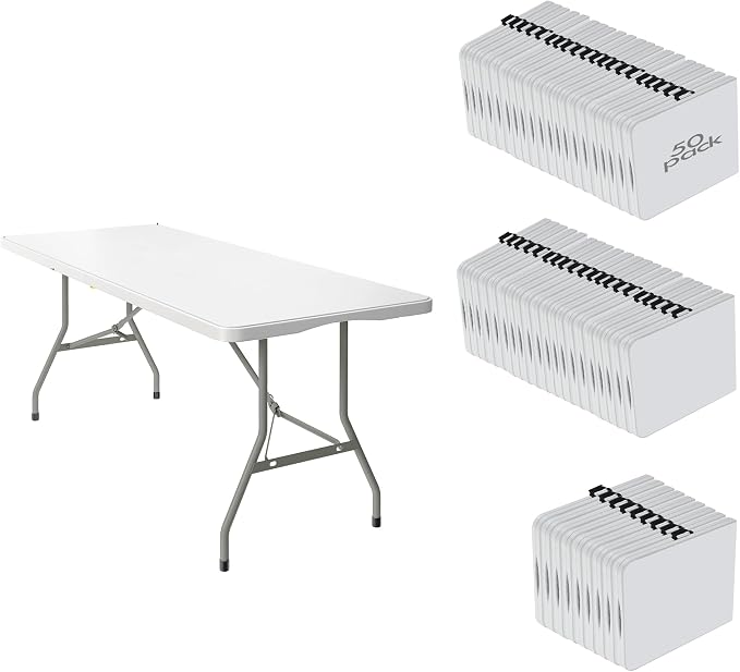 50 Pack of 6 Foot Foldable Table by VISTACASA