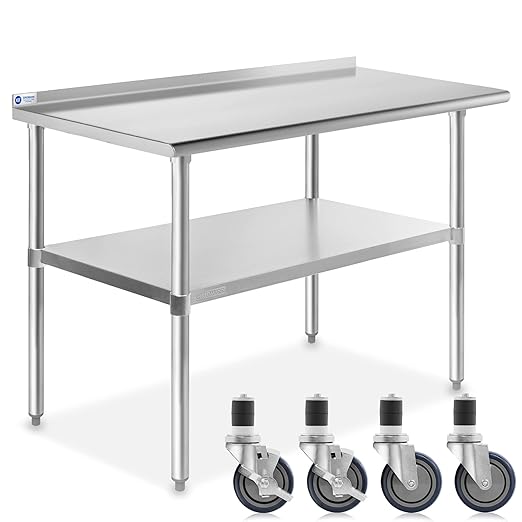 GRIDMANN Stainless Steel Table 48 in. x 24 in., NSF Commercial Kitchen Prep & by GRIDMANN