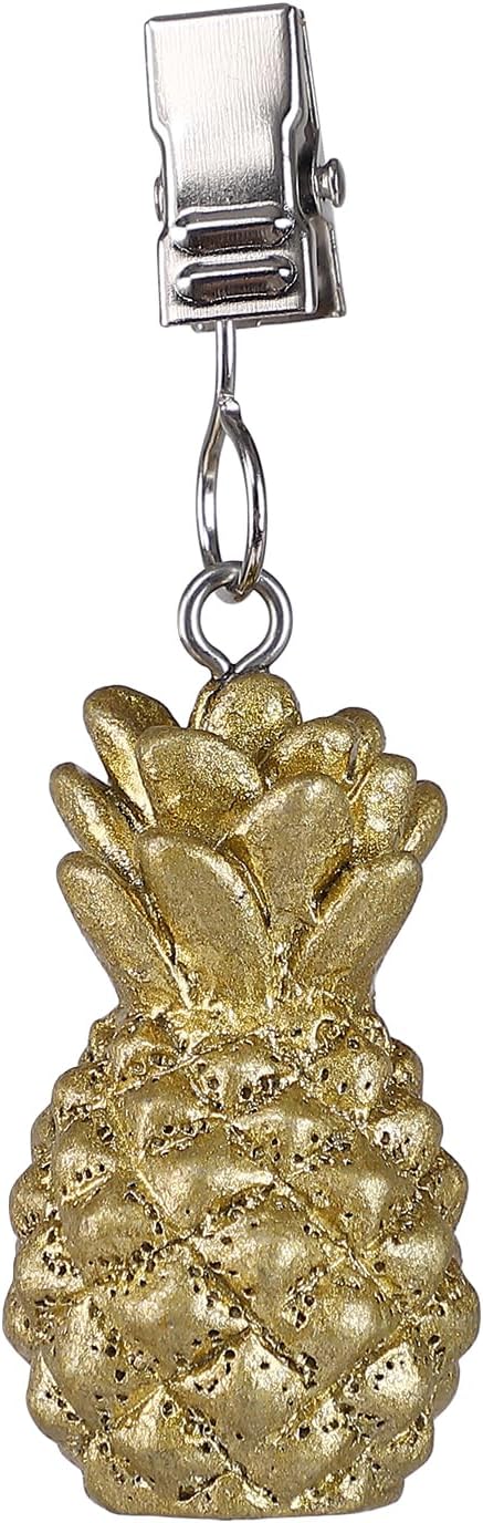 TwoFish Home Set of 4 Golden Pineapple Resin Tablecloth Clamps Golden Pineapple - Image 8