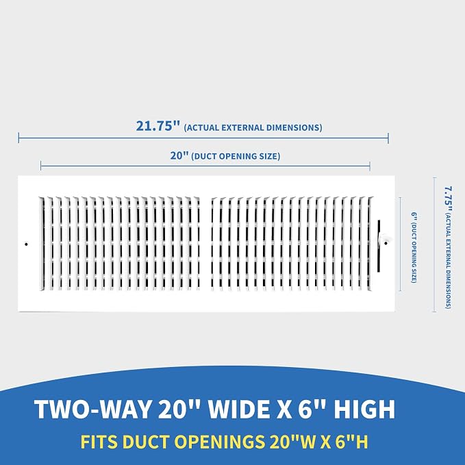 20x6 Vent Register, Vent Covers - Image 2