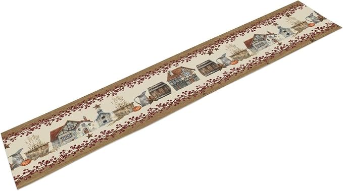 Western Texas Table Runner, Rustic Farmhouse Country Barn Berry Vintage Rural - Image 7