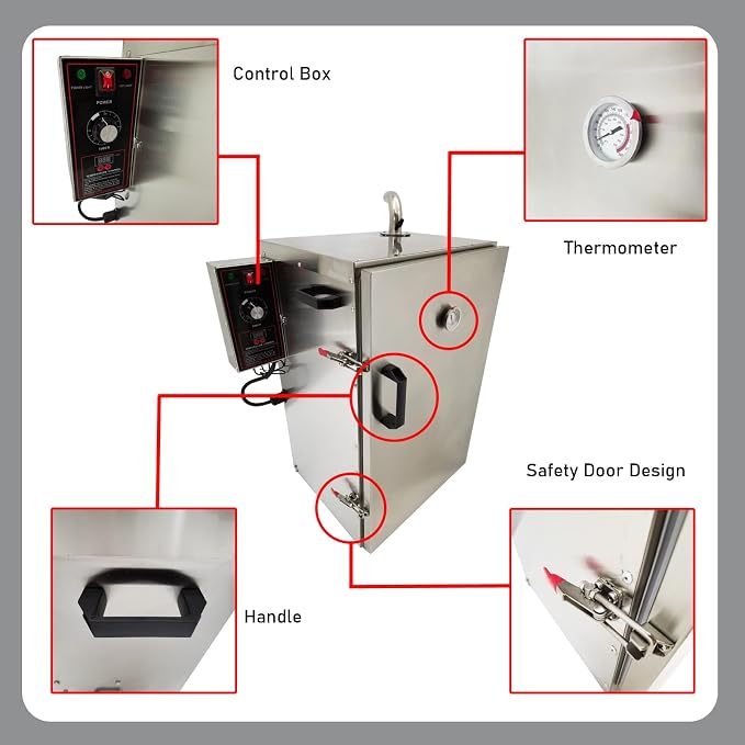 Electric BBQ Meat Smoker Commercial Vertical Digital Side Wood Chip Loader - Image 4