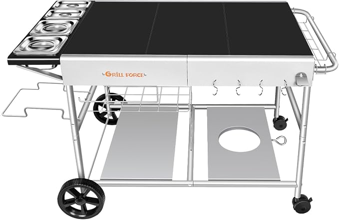 Pizza Oven Table with Topping Station, Outdoor Pizza Oven Cart, Grill Table - Image 9