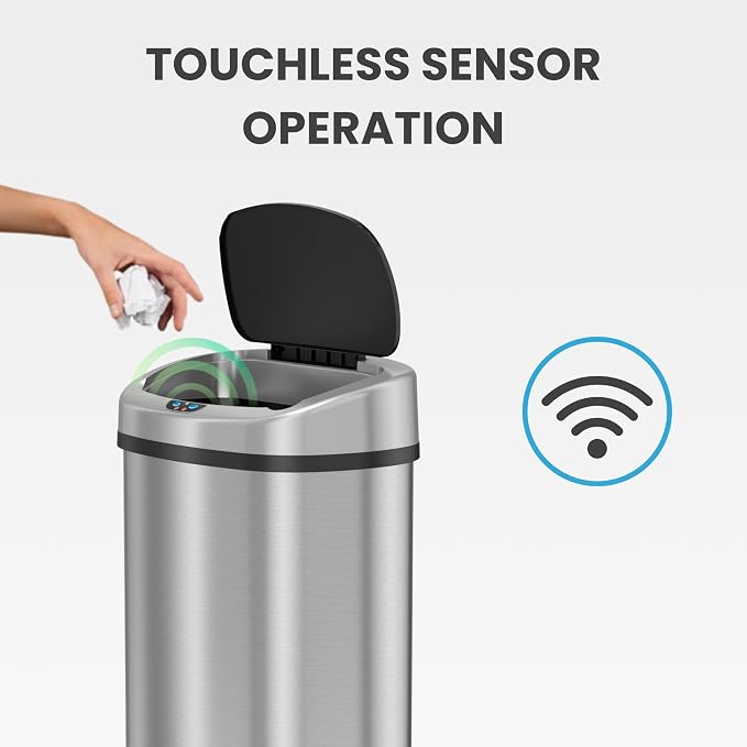 iTouchless 13 Gallon Automatic Sensor Trash Can - Image 3