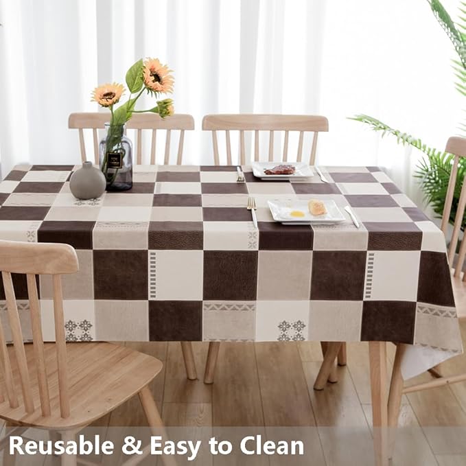 TruDelve Heavy Duty Vinyl Table Cloth Plastic Table Cloth Waterproof Wipeable - Image 6