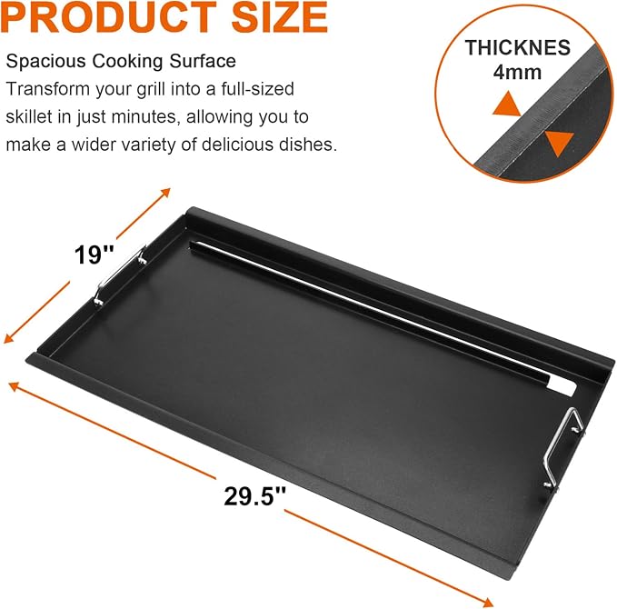 Full-Size Griddle Inserts for Weber Summit 600 Series Grills, Flat Top Griddle - Image 2