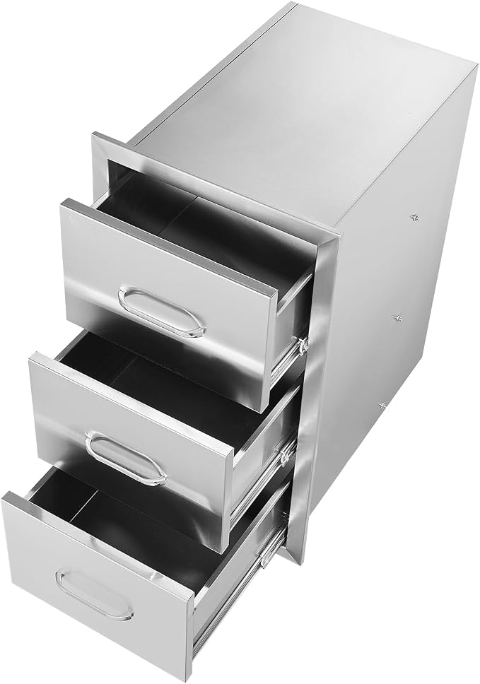 VEVOR Outdoor Kitchen Drawers 16" W x 28.5" H x 20.5" D, Flush Mount Triple - Image 10