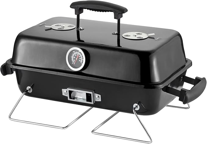 Portable Charcoal Grill, Tabletop Outdoor Barbecue Smoker, Small BBQ Grill by DNKMOR