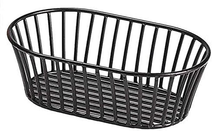 G.E.T. 4-31892 Black 8.5" x 5.5" Stackable Tuscan-Style Oblong Wire Basket Iron by Unknown