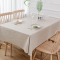 TruDelve Heavy Duty Vinyl Tablecloth Beige Plastic Table Cloth Rectangle Table by TruDelve