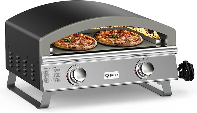 Outdoor 2-Burner Gas Pizza Oven, Versatile Grill Stove by QPizza