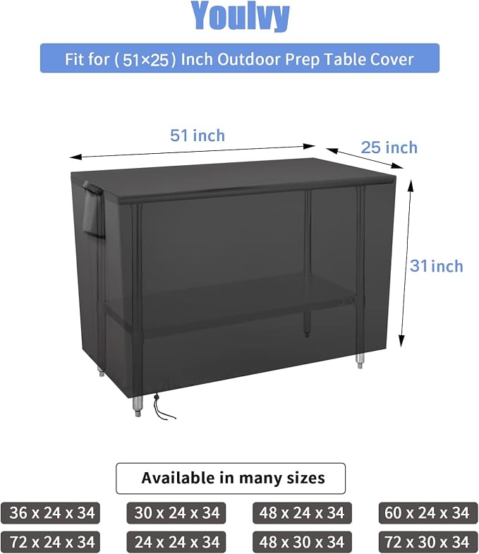 Outdoor Grill Table Cover for BBQ Mall Pizza Oven Cart Table, Waterproof Patio - Image 3