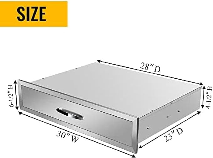 BBQ Outdoor Kitchen Drawers Stainless Steel 3-Drawer BBQ Drawer Enclosed - Image 2