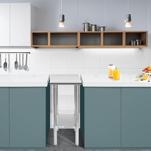 Hally Stainless Steel Table for Prep & Work 24 x 12 Inches, NSF Commercial - Image 2