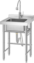 Stainless Steel Utility Sink, Free Standing Single Bowl Kitchen Sink, by Unknown