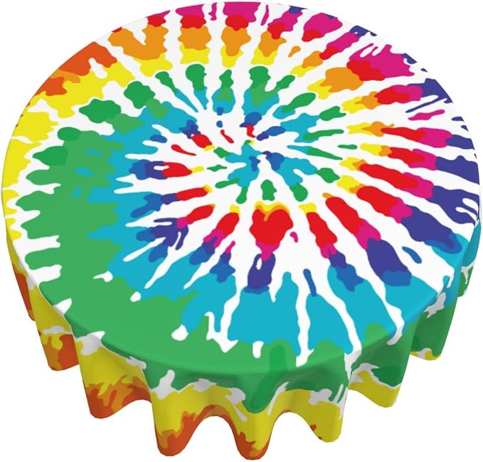 Tie-dye Round Tablecloth by Unknown