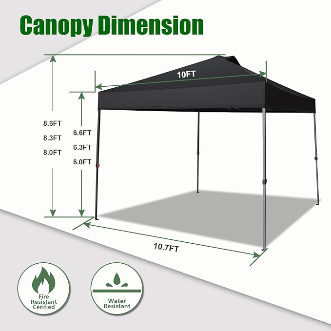 Eurmax USA NOMATTER ONE-Person Open&Close 10x10ft Pop Up Canopy Tent，Portable - Image 2