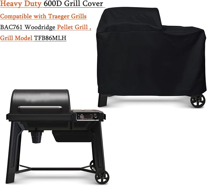 Grill Cover for Traeger Grills BAC761 Woodridge Pellet Grill and Smoker - Image 6
