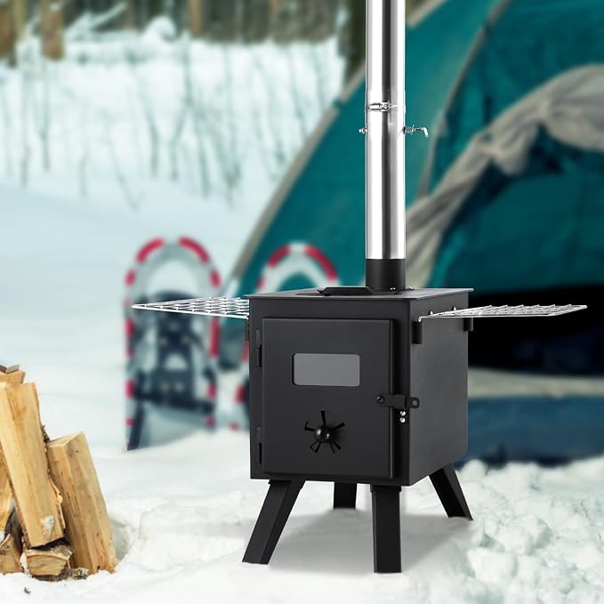 VEVOR Camping Wood Stove Alloy Steel Camping Tent Stove, Portable Wood Burning - Image 8