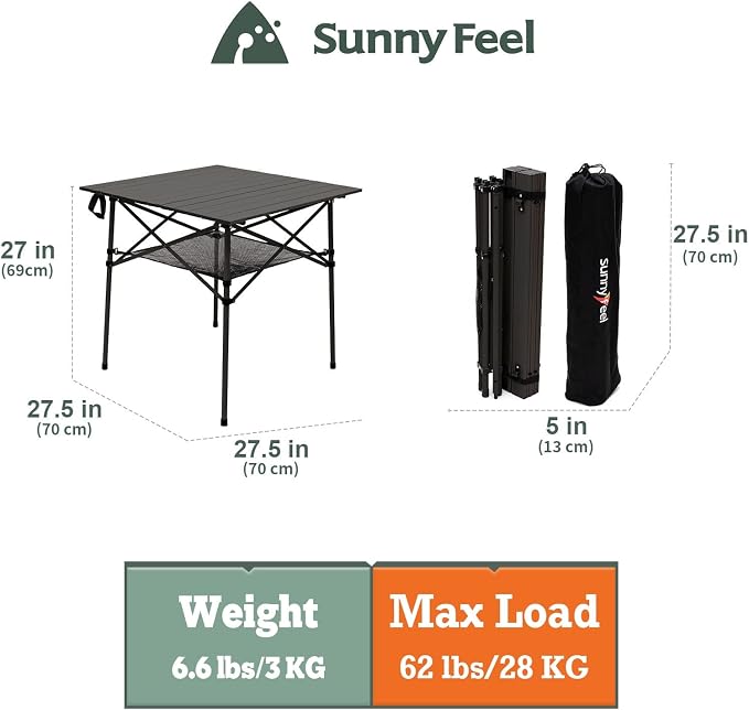 SUNNYFEEL Outdoor Folding Table | Lightweight Compact Aluminum Camping Table - Image 3