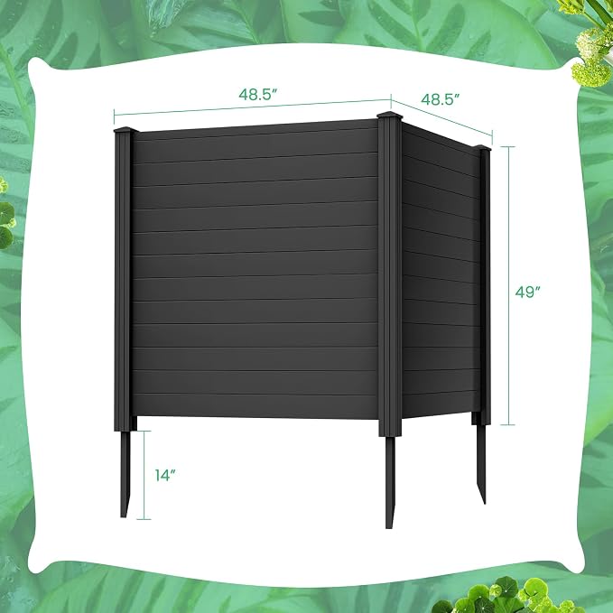 Giantex Outdoor Privacy Screen 4 Panels, Easy Assembly, PVC Vinyl Picket Fences - Image 9