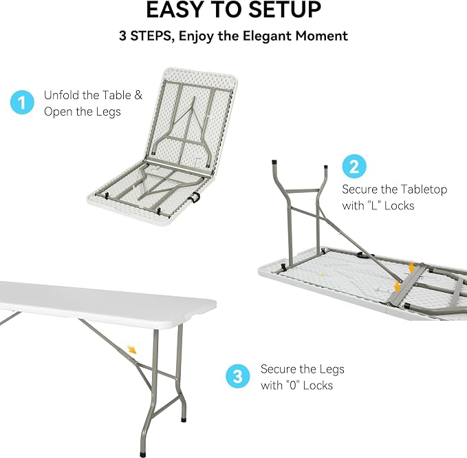 100 Pack of 6 Foot Foldable Table - Image 5