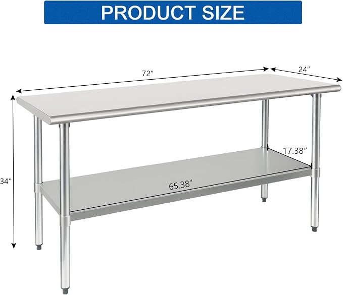 HARDURA Stainless Steel Table 24X72 Inches - Image 2