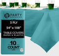 PARTY BARGAINS 54" X 108" Paper & Plastic Table Covers, 10 Pack by PARTYBARGAINS