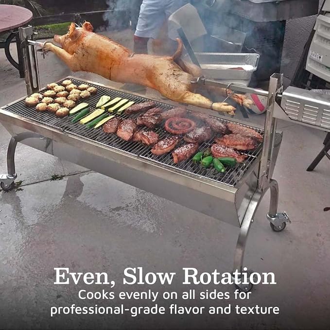 Ash & Ember 13W Stainless Steel Rotisserie Grill, Rated 85 LB - Image 5