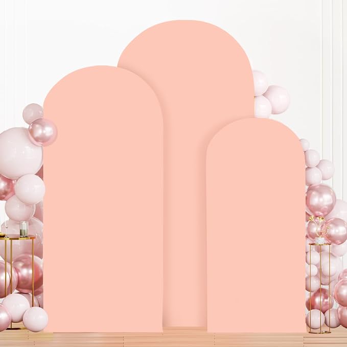 MODFUNS Wedding Arch Cover Set of 3 Dusty Rose Spandex Arches Cover 5ft 6ft 7ft by MODFUNS