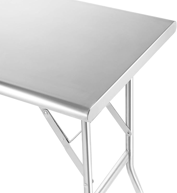 GRIDMANN Stainless Steel Folding Table 48 x 24 Inch, NSF Kitchen Prep & Work - Image 4