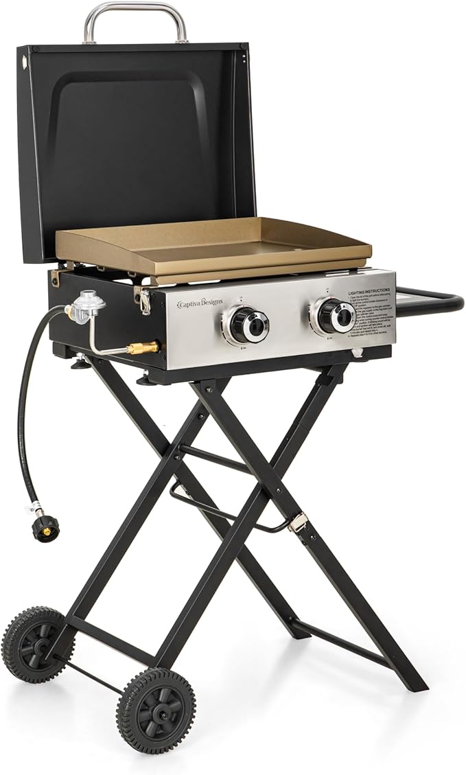 Captiva Designs 17 Inch 2 Burner Portable Propane Gas Griddle Grill by CaptivaDesigns