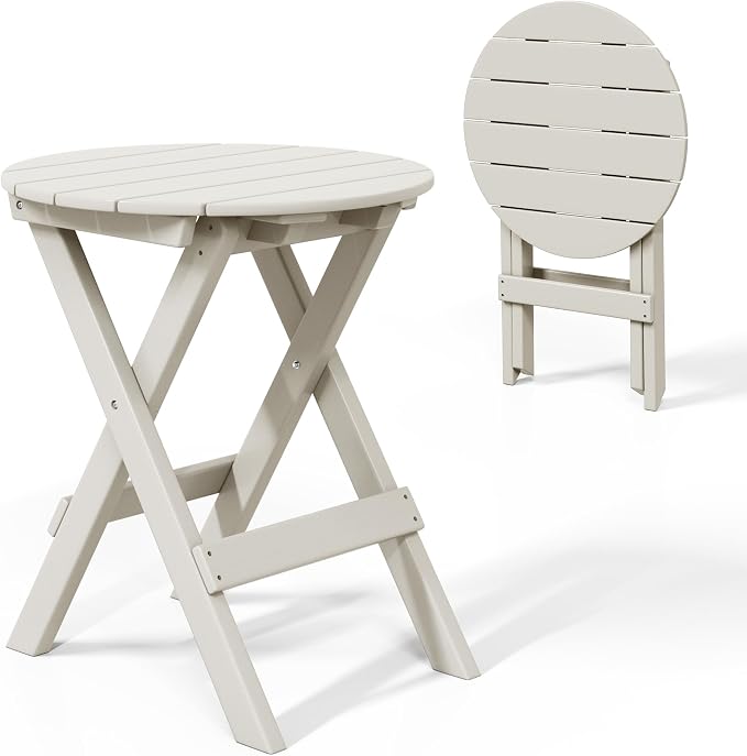 Costaelm Paradise HDPE Outdoor 24.5 Inch Round Portable Folding Patio Dining by Costaelm