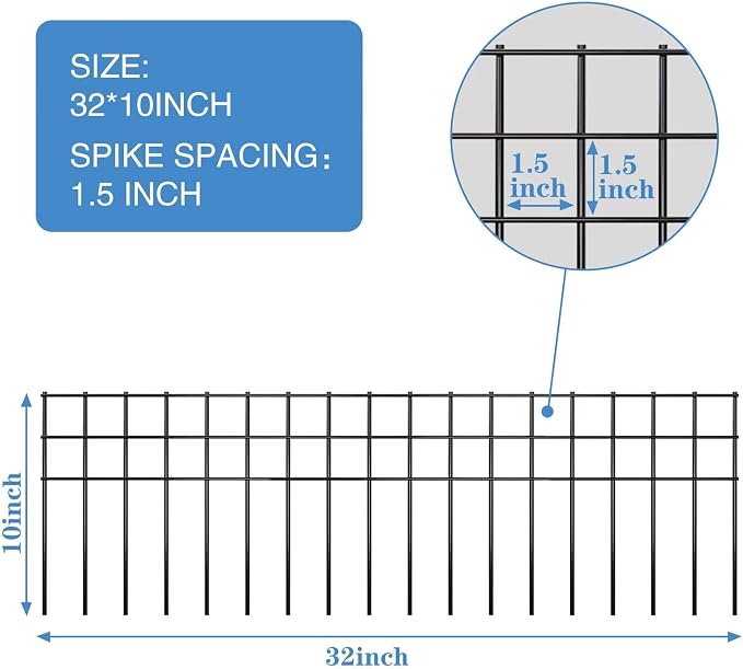 32x10-inch No Dig Animal Barrier Fence, 15 Pack Black Dig Protective Fence - Image 4