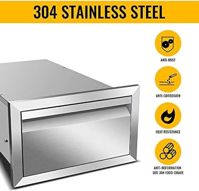 Outdoor Kitchen Drawers, Flush Mount Triple Access BBQ Drawers - Image 4