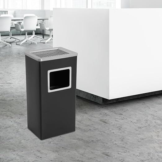 Trash Can with Lid Outdoor Indoor Stainless Steel Commercial Garbage Bin Waste - Image 2